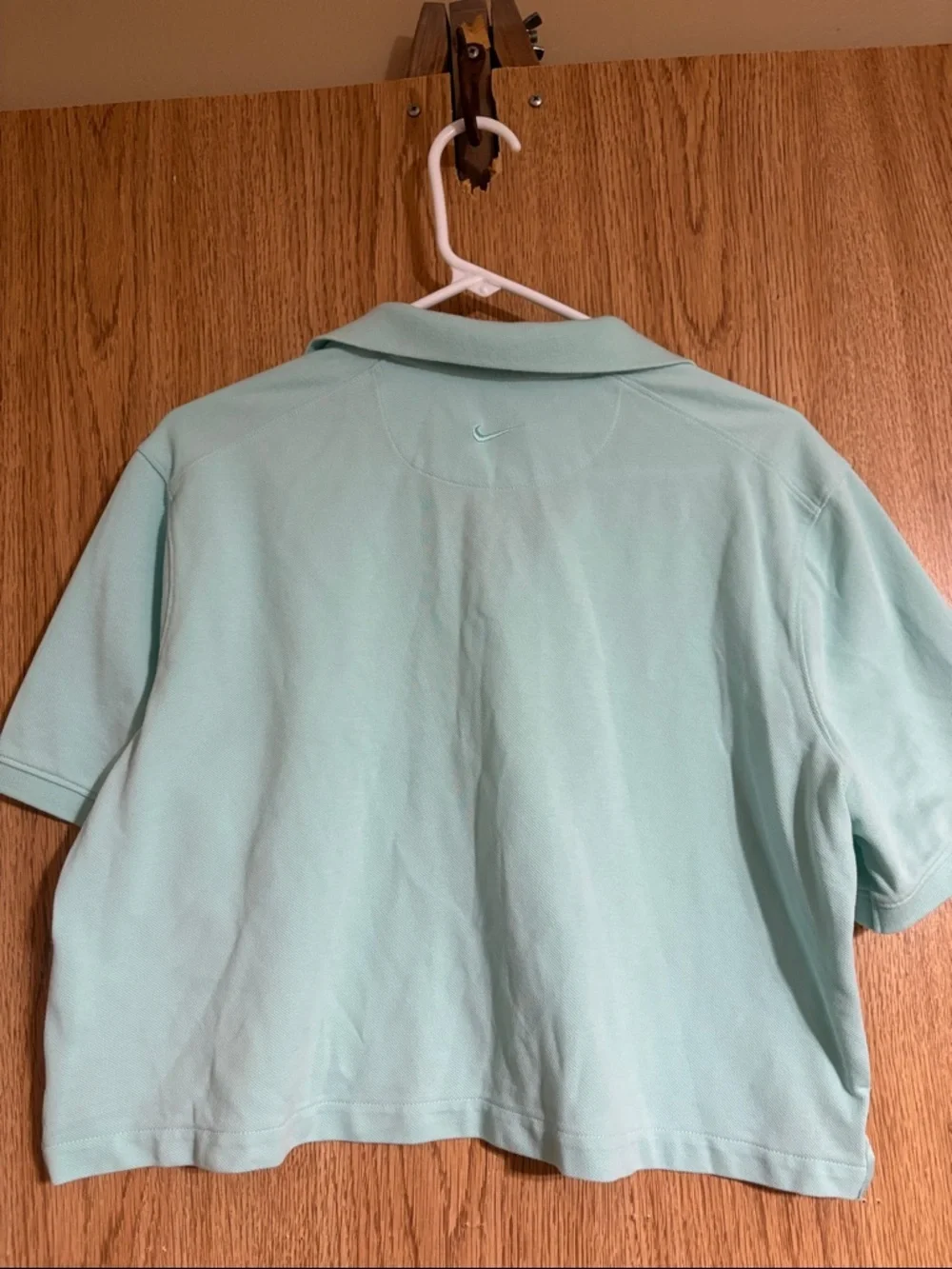 Nike Mint Green Cropped Polo Top